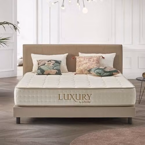 Colchón Híbrido Naturalex Luxury de Alta Gama con Muelles Ensacados, Espuma Viscoelástica y Látex, Blanco, An/P: 160 x 200 cm, Al: 26 cm
