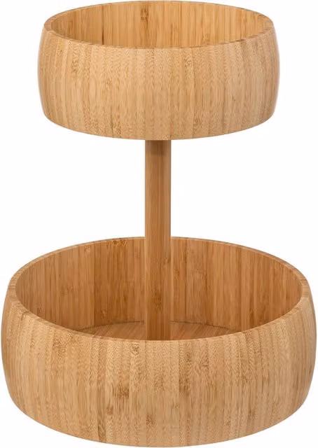 Cesta de fruta de bambú de 2 niveles 5 five simply smart color beige y marrón