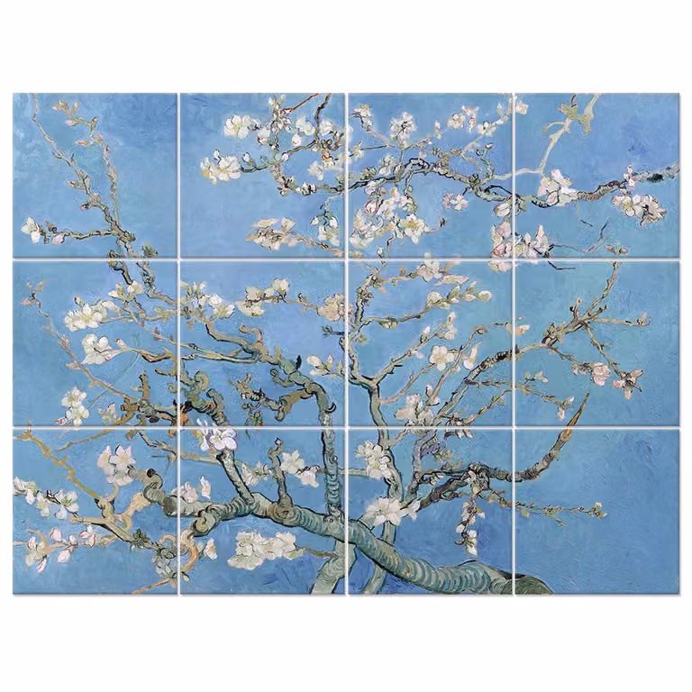 Panel Decorativo Almendro en Flor de Vincent Van Gogh por Legendarte, Multicolor, An: 150 cm x Al: 200 cm