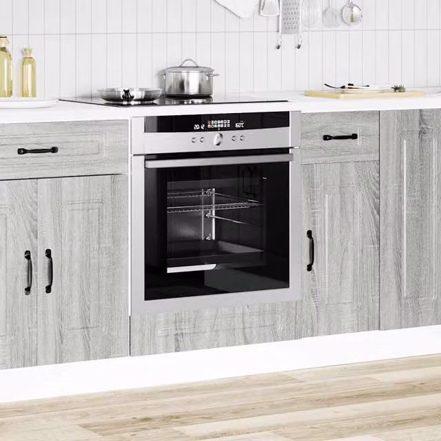 Mueble de horno Kalmar SYFAX en color gris sonoma y madera reconstituida An/P/Al: 60 x 46 x 81,5 cm