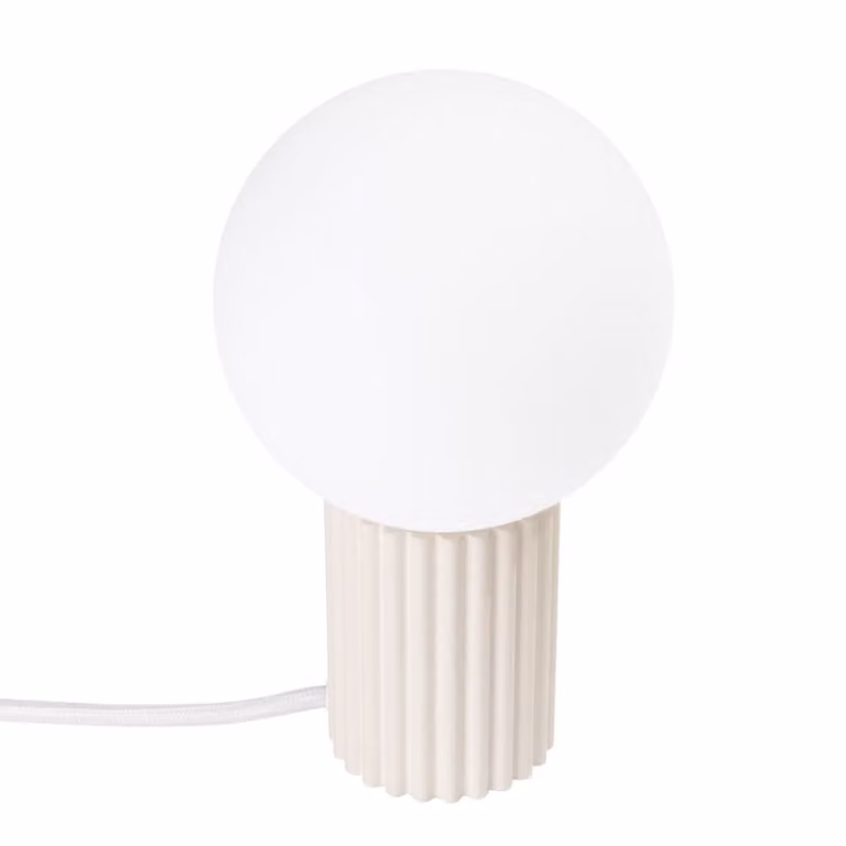Lámpara de escritorio de diseño Sollux Lighting en color beige con acabado de aluminio y vidrio