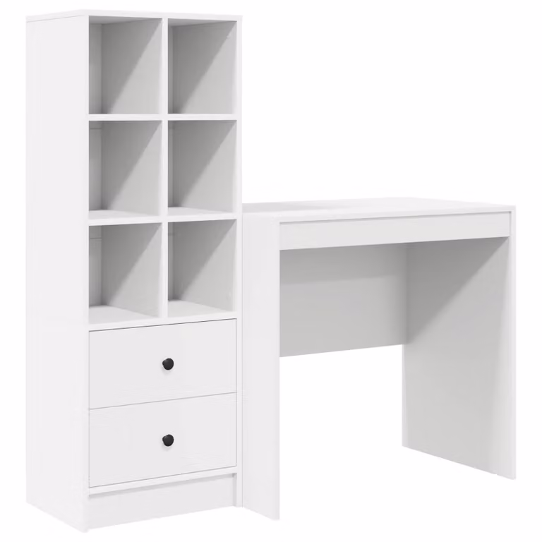 Set de 2 escritorios modernos vidaXL de madera MDF laminada para oficina en casa, An/P/Al: 125,5 x 50 x 127 cm