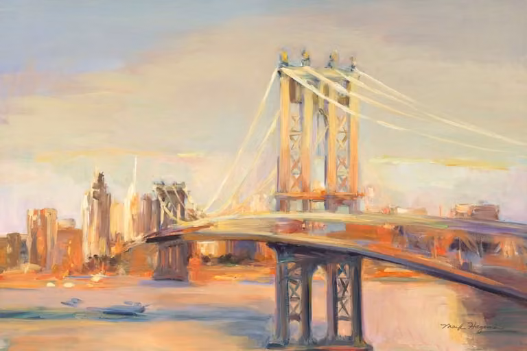 Cuadro Hexoa Reflejo de Manhattan sobre lienzo multicolor An/P/Al: 90 x 60 cm