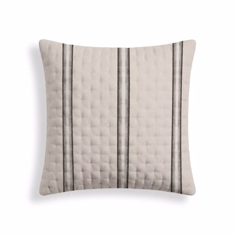 Funda de almohada reversible de microfibra con diseño de rayas en color beige y terracota, An/P/Al: 65 x 65 x 1 cm