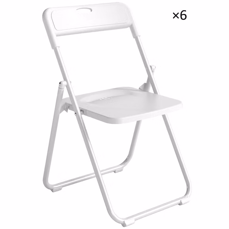 Sillas plegables Homcom en color blanco para comedor u oficina, An/P/Al: 48.5 x 47 x 75 cm