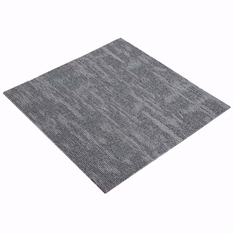 Set de 4 azulejos de alfombra modernos vidaXL en gris hormigón, fabricados en polipropileno, An/P: 50 x 50 cm