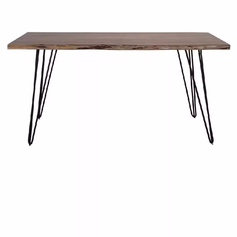 Mesa de comedor rectangular Kolkata de MISTERWILS FURNITURE FOR FREE SOULS en madera de acacia y metal, color marrón y negro, An/P/Al: 180 x 78 x 95 cm