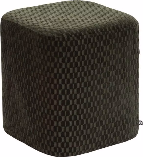 Puf cuadrado Selia de Atmosphera en color verde, An/P/Al: 35 x 35 x 38 cm