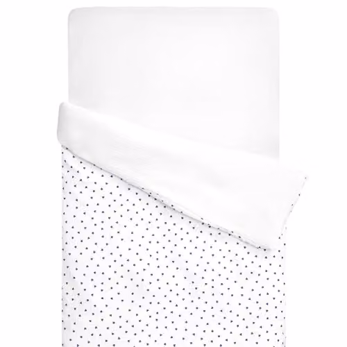 Funda nórdica reversible Sevira Kids para bebé de gasa de algodón con diseño floral en azul, blanco y rojo, An/P: 80 x 120 cm