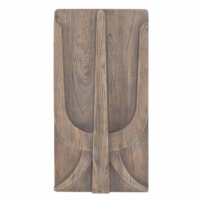 Conjunto de 2 decoraciones murales étnicas de madera NIYLO en color marrón, An/Al: 41 x 79 cm, P: 5 cm