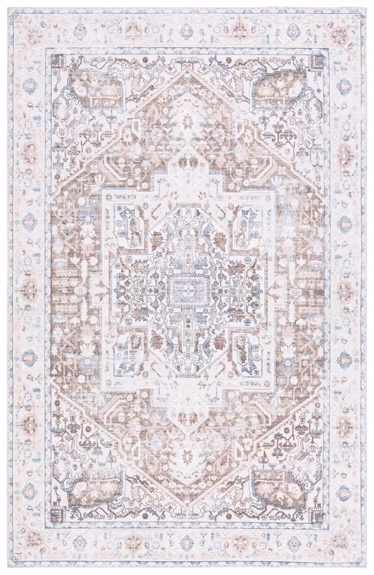 Alfombra clásica de Safavieh en poliéster, diseño oriental, color beige y marrón, An/P: 244 x 305 cm