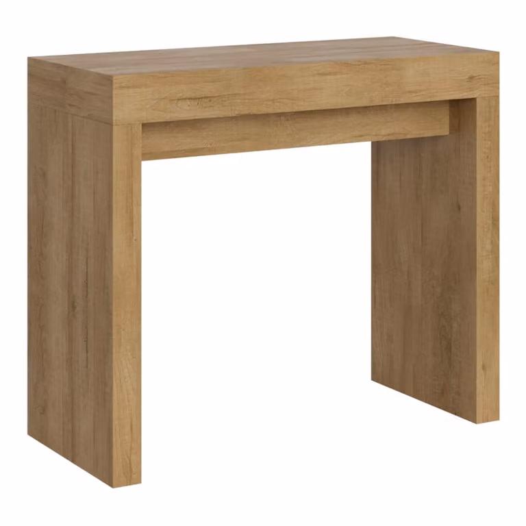 Consola extensible Itamoby de estilo moderno en color roble y marrón, An/P/Al: 90 x 40 x 77 cm
