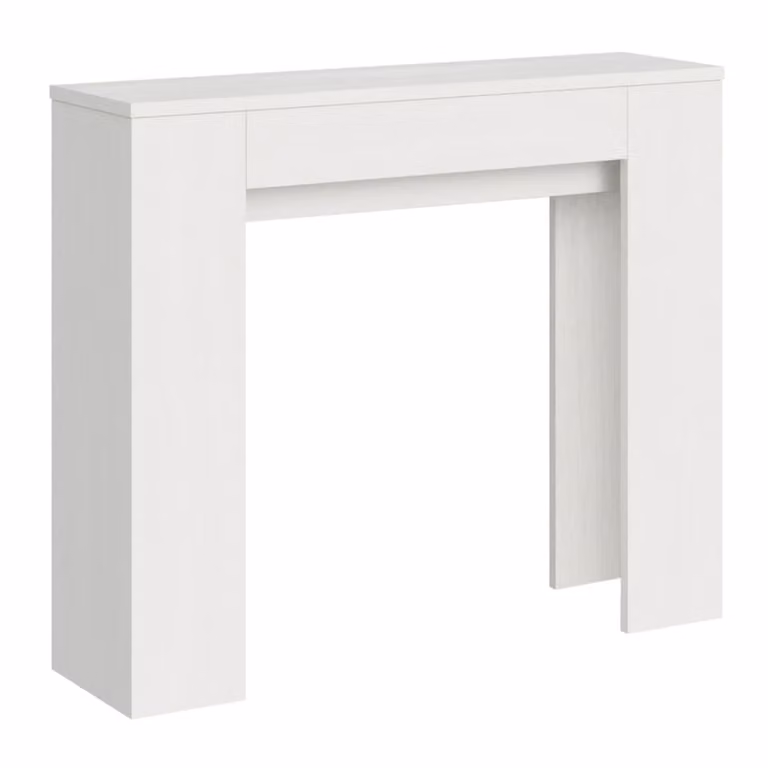 Consola extensible Itamoby en efecto madera fresno y blanco