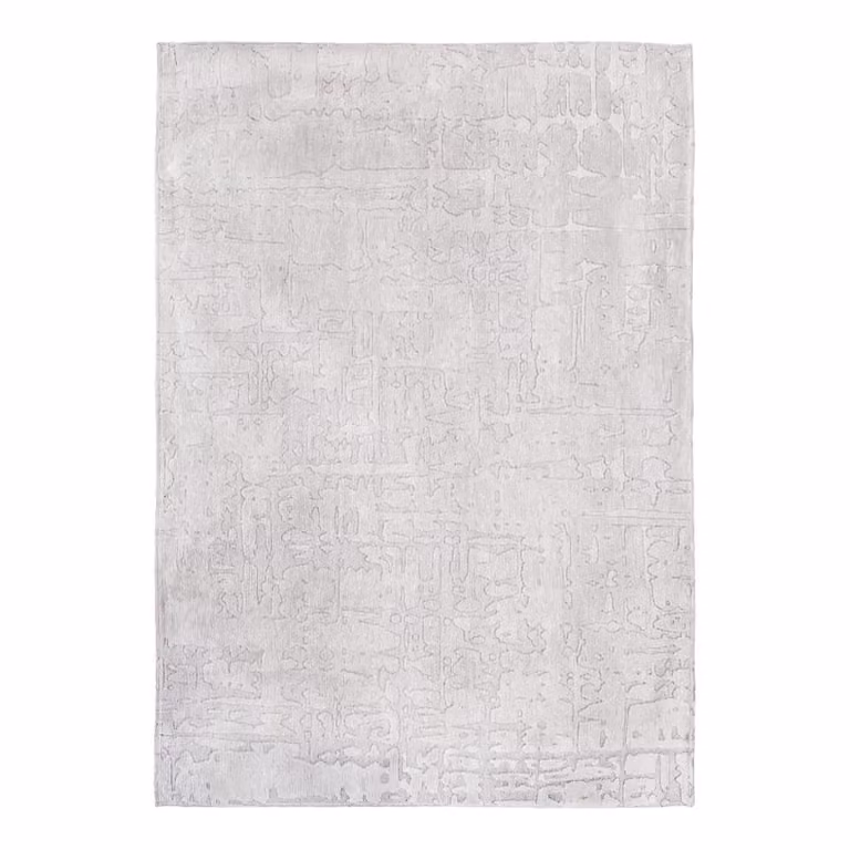 Alfombra lavable Louis de Poortere Baobab de diseño abstracto en gris y blanco para interior o exterior, An/P/Al: 80 x 150 cm