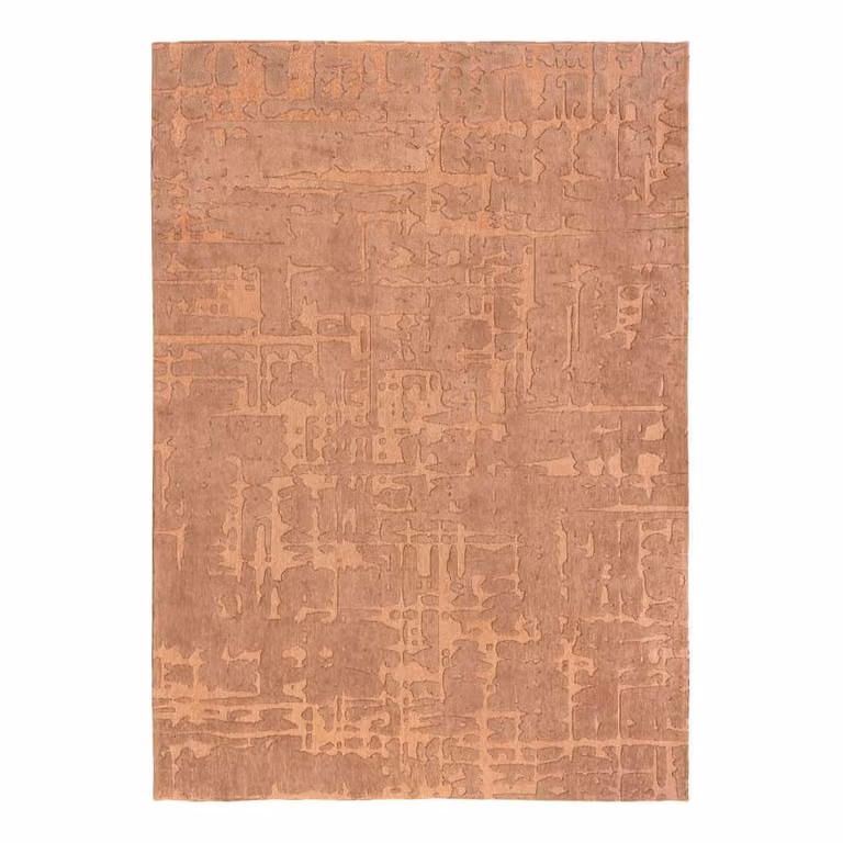 Alfombra lavable Louis de Poortere Baobab para interior y exterior, diseño abstracto moderno en rosa y naranja, An/P: 80 x 150 cm