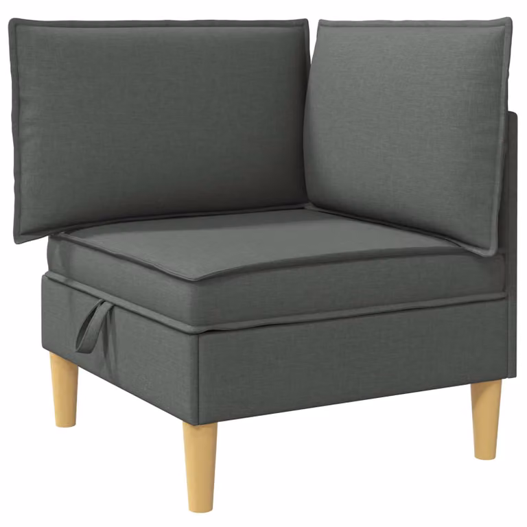 Sofá con almacenamiento vidaXL en tela gris oscuro para salón