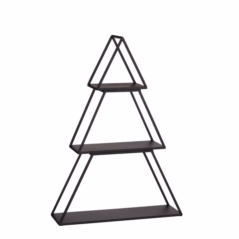 Puesto navideño escalonado Mica Decorations negro de metal Altura: 71 cm, Ancho: 14 cm, Profundidad: 50 cm