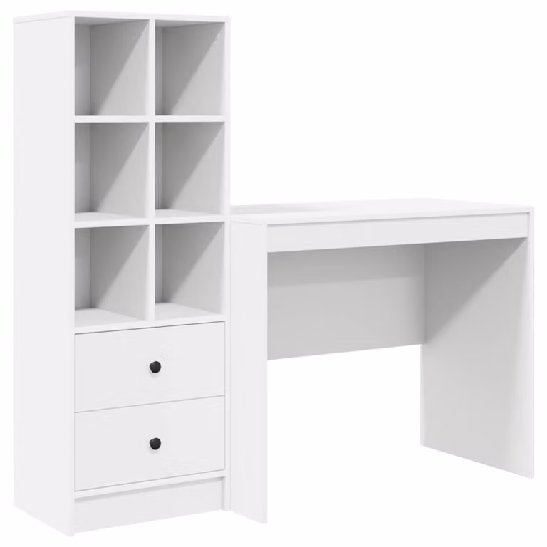 Set de 2 escritorios modernos vidaXL de madera MDF laminada para oficina en casa, An/P/Al: 135,5 x 50 x 127 cm