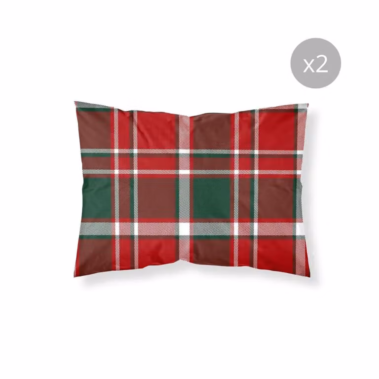 Pack de 2 fundas de almohada Muare Home multicolor con diseño de cuadros de Navidad, 100% poliéster, An/P/Al: 50 x 80 cm