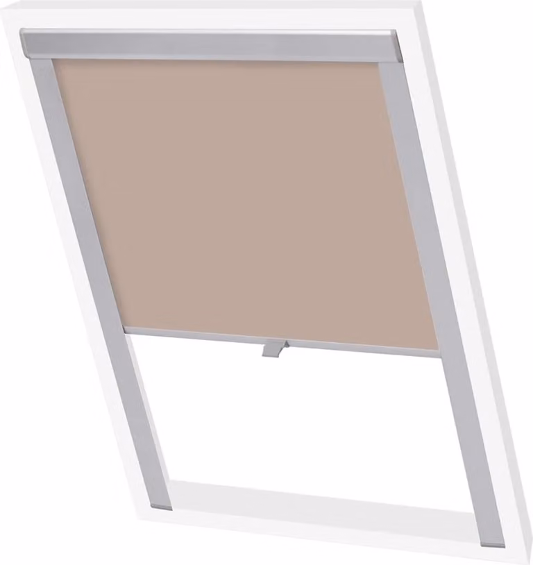 Persiana opaca enrollable Syfax beige con aislamiento térmico en poliéster