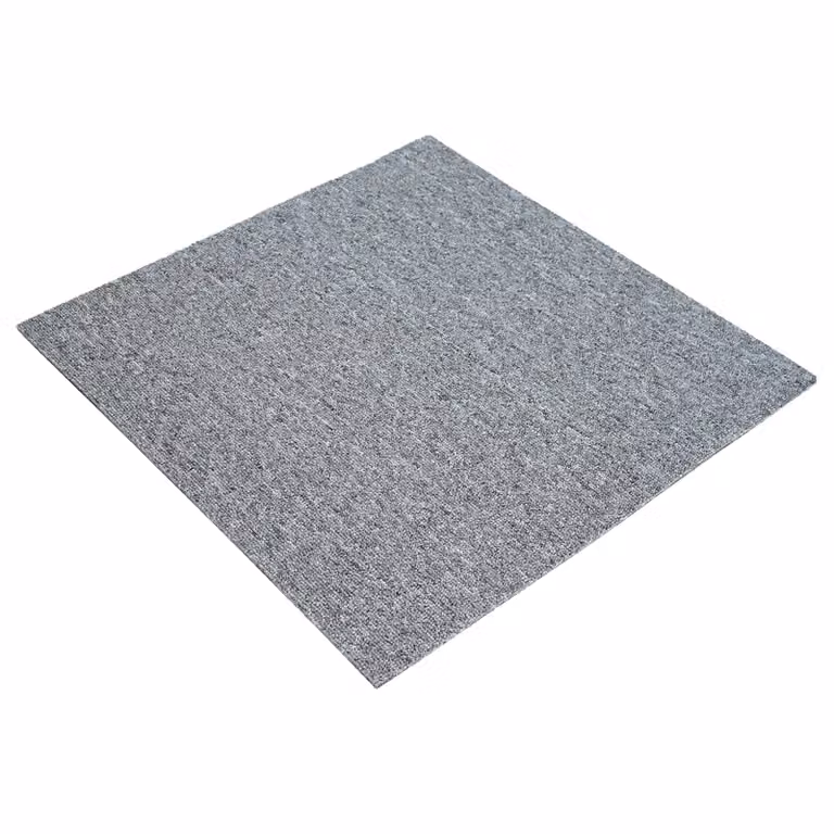 Set de 4 azulejos de alfombra modernos vidaXL en gris claro, de polipropileno, An/P: 50 x 50 cm