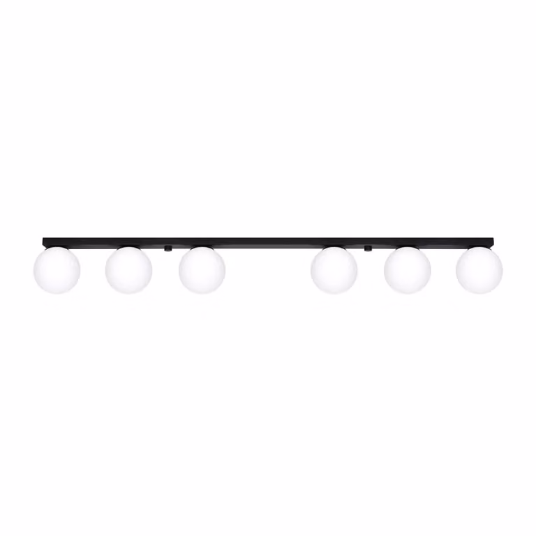 Lámpara de techo moderna Sollux Lighting en color negro de metal y cristal con Altura: 15 cm