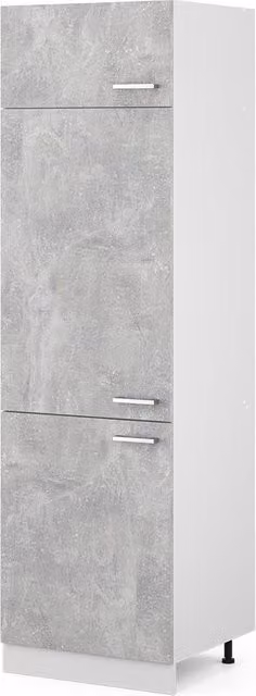 Armario Vicco para frigorífico empotrado R-Line en color gris y blanco con puertas batientes para cocina