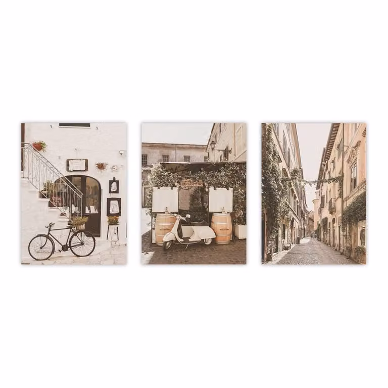 Set de 3 posters abstractos vintage de Poster Lab, multicolor, An/P/Al: 50 x 70 cm