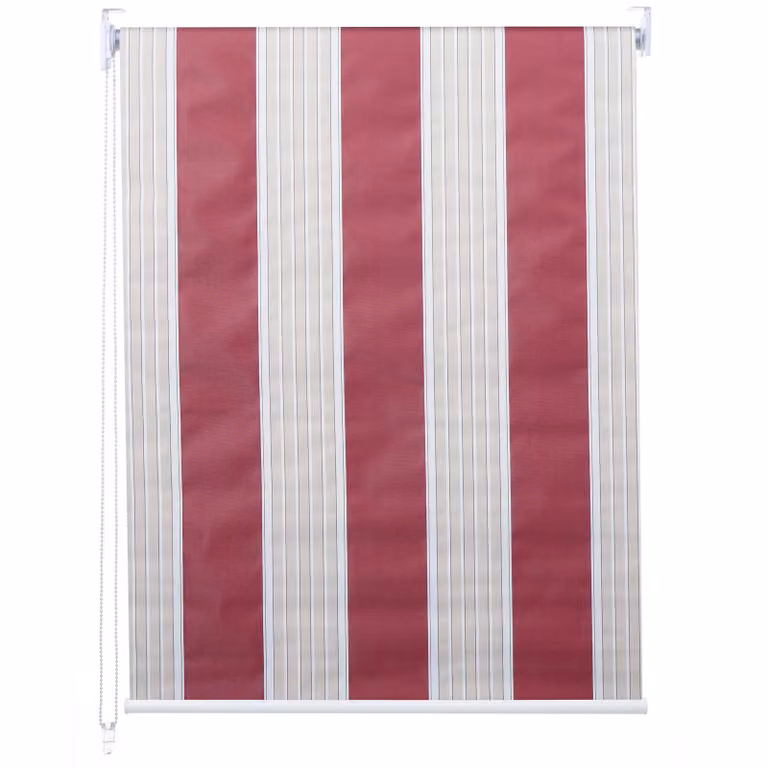 Estor enrollable Mendler HWC-D52 opaco con protección térmica y UV, An/Al: 80 x 230 cm, color rojo, blanco y beige