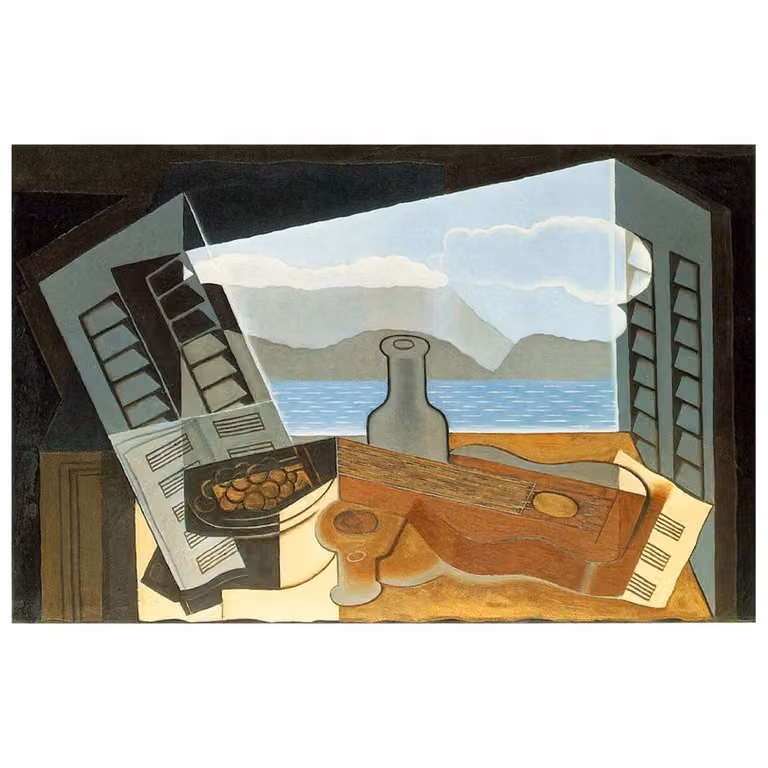 Cuadro lienzo abstracto La Ventana Abierta de Juan Gris por Legendarte, multicolor, An/P/Al: 120 x 80 cm