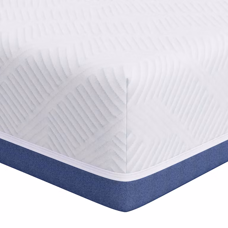 Colchón vidaXL de gel con tela Jacquard en azul y blanco, An/P: 140 x 200 cm