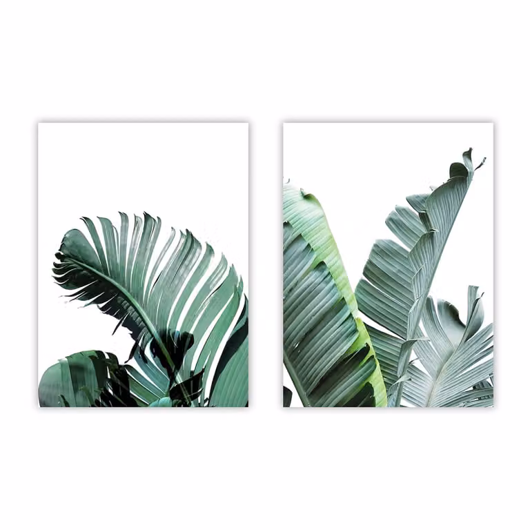 Set de 2 posters florales modernos de Poster Lab en multicolor y verde, An/Al: 50 x 70 cm