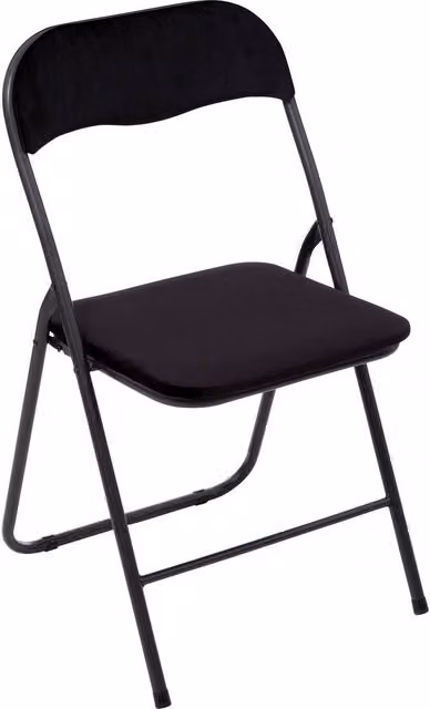 Silla plegable de terciopelo negro 5five