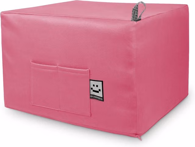 HAPPERS Puff Cama Auxiliar Convertible 2 en 1 con Funda Lavable, Colchón Plegable para Invitados, Color Rosa, 195 x 130 cm