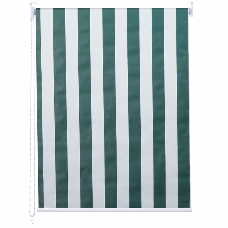 Estor Enrollable Mendler HWC-D52 con Diseño de Rayas en Verde y Blanco, Opaco y Térmico, An/P/Al: 120 x 230 cm