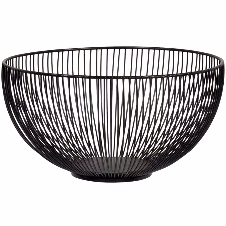 Cesta redonda de acero con alambre negro Maisons du Monde