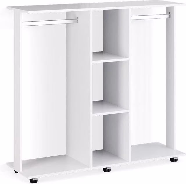 Armario de ropa Robbie de Vicco en color blanco con estilo escandinavo, An/P/Al: 130 x 40 x 120 cm