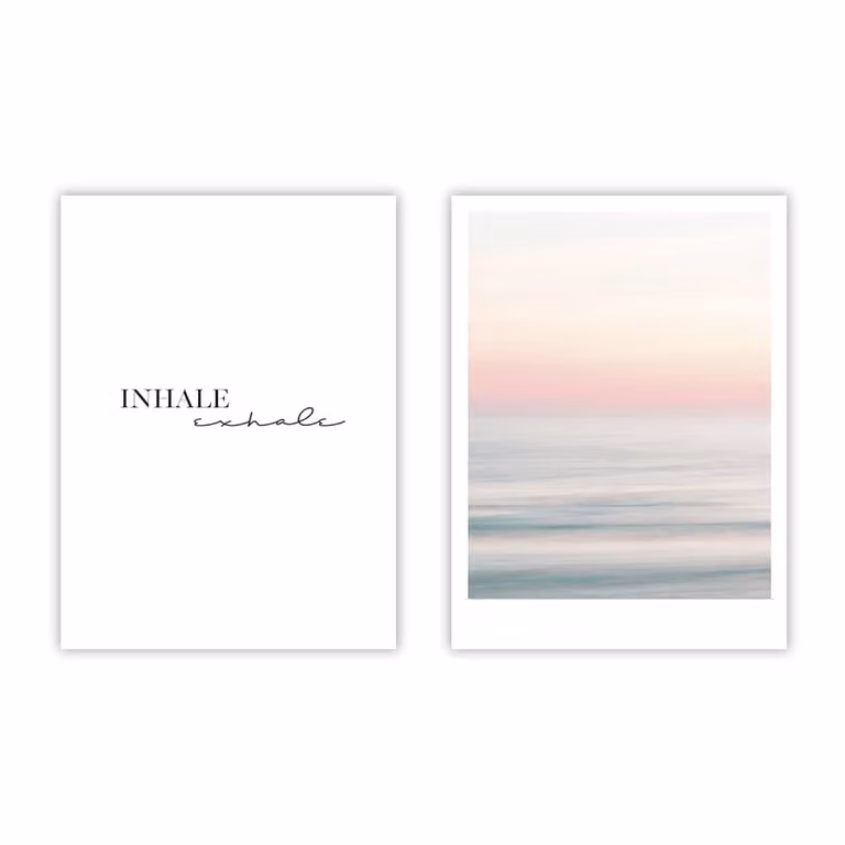 Set de 2 posters abstractos y minimalistas de Poster Lab, multicolor, An/P/Al: 50 x 70 cm