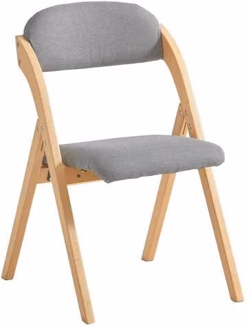 Silla plegable de madera de haya con asiento y respaldo tapizados en gris de Sobuy para cocina u oficina An/P/Al: 59 x 47.5 x 77 cm