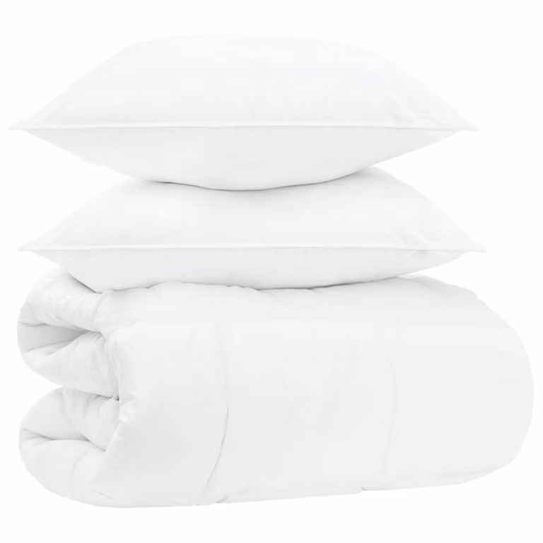 Juego de Duvet de Invierno vidaXL de 3 piezas en color blanco con fibra de bambú y poliéster