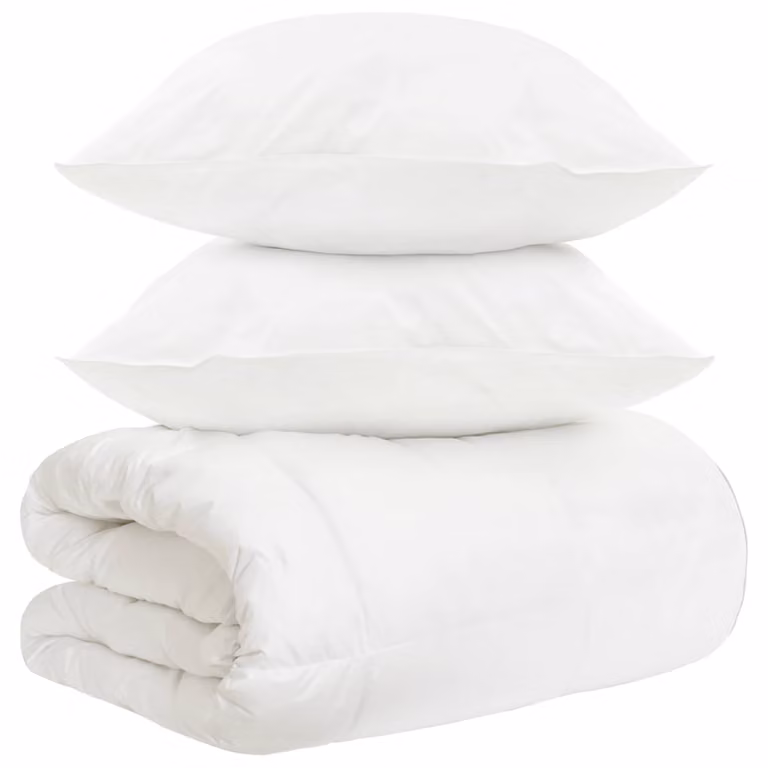 Juego de edredón y almohadas de 3 piezas vidaXL en color blanco, fabricado con fibra de bambú para verano, An/P/Al: 240 x 200 x 3 cm