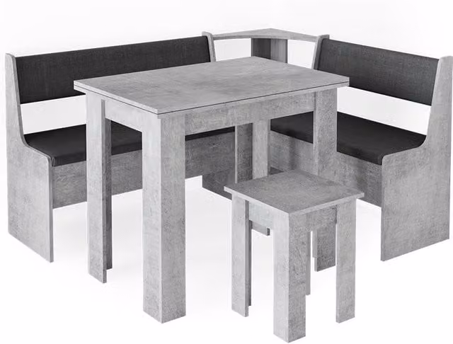 Conjunto de comedor Vicco Roman con banco esquinero y mesa en color gris hormigón An/P/Al: 150 x 120 x 80 cm