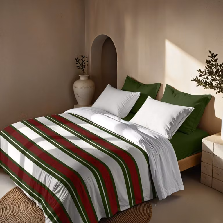 Funda nórdica de Navidad Muare Home multicolor en poliéster, An/P/Al: 155 x 220 cm