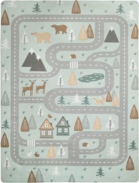 Alfombra infantil lavable Chiko color turquesa An/P: 155 x 230 cm
