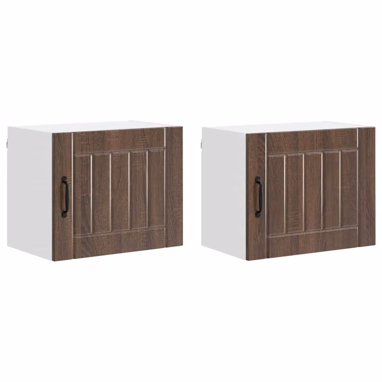 Set de 2 Armarios de Pared Modernos vidaXL LUCCA en Roble Marrón para Cocina
