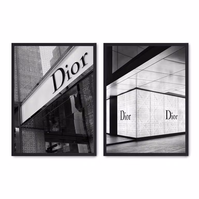 Set de 2 pósteres abstractos modernos de Poster Lab en multicolor con marco negro, An/Al: 50 x 70 cm