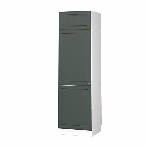 Armario para frigorífico empotrado Vicco Fame-Line estilo casa de campo en verde, dorado y blanco de 60 cm
