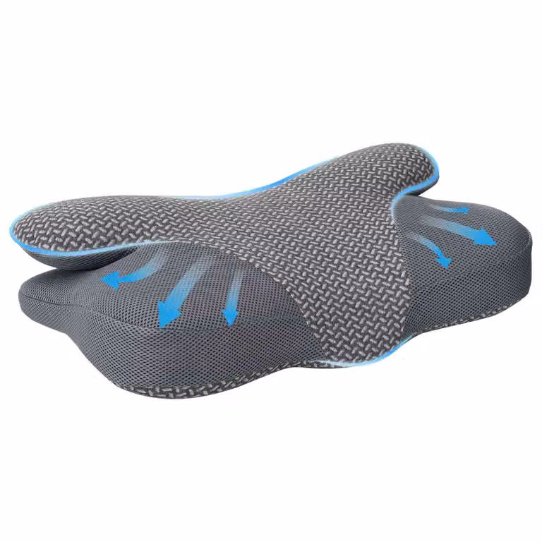 Almohada cervical de espuma viscoelástica vidaXL en color gris con funda lavable, An/P/Al: 58 x 36 x 13 cm