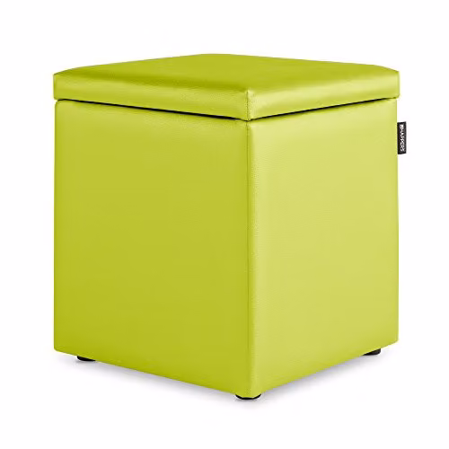 Puff Cubo Arcón HAPPERS en Polipiel Verde para Salón o Dormitorio