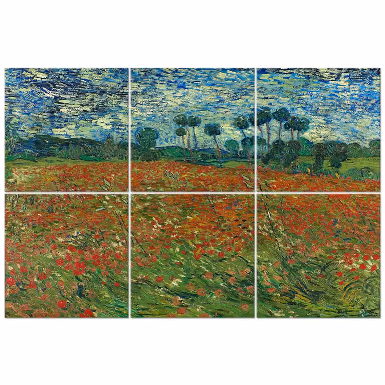 Panel de cuadro decorativo Campo de Amapolas de Vincent Van Gogh por Legendarte, multicolor, An/P/Al: 150 x 100 cm